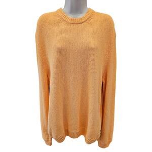 Hugo boss womens oversized slub orange knit heavy sweater EUC sz M preppy 90s